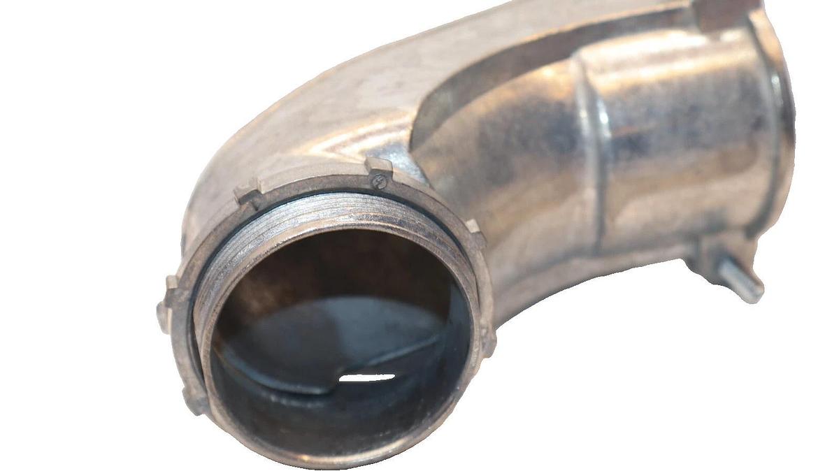 (NEW - Lot of 4) ARLINGTON 2" 90 Degree Squeeze Flex Connector Aluminum