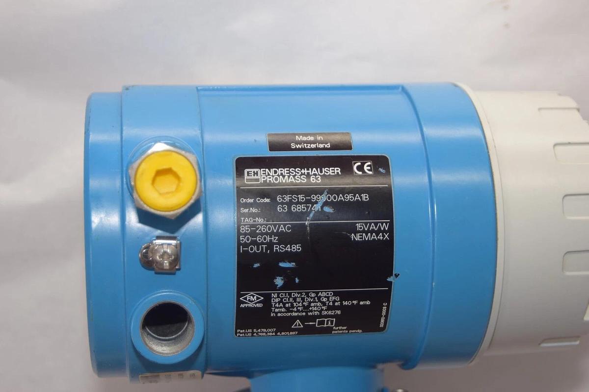 Used ENDRESS + HAUSER Promass 63 F Flowmeter 63FS15-99900A95A1B 63FS15 1" DWS Clamp
