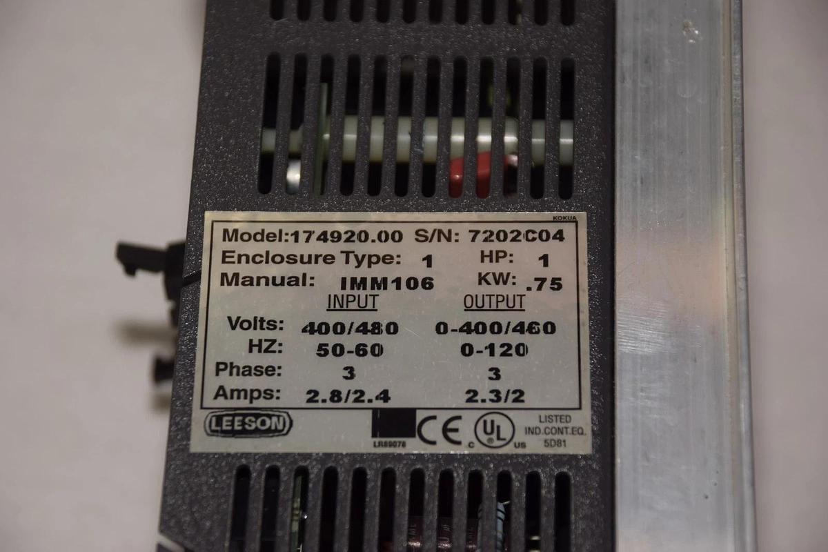 Used LEESON 174920.00 ADJUSTABLE AC MOTOR SPEED CONTROLLER DRIVE 400-480V