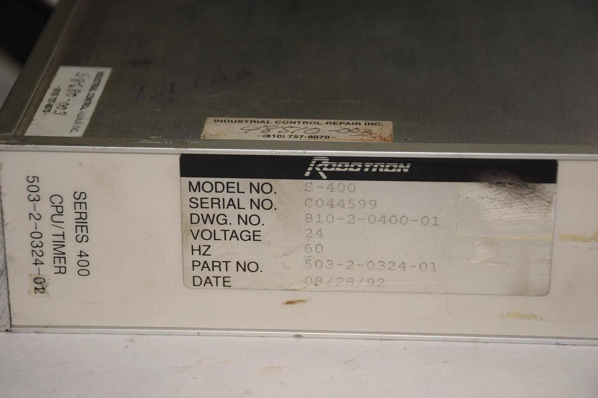 Used ROBOTRON S-400 503-2-0324-01 5032032401 SER. 400 S400 24V 60Hz CPU TIMER