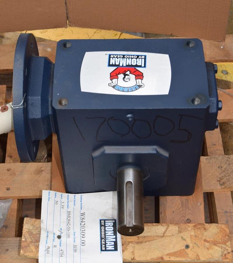 IronMan Ohio Gear Gear Box Speed Reducer W8420309.00 BMQ842-50-180 50:1 R NOS