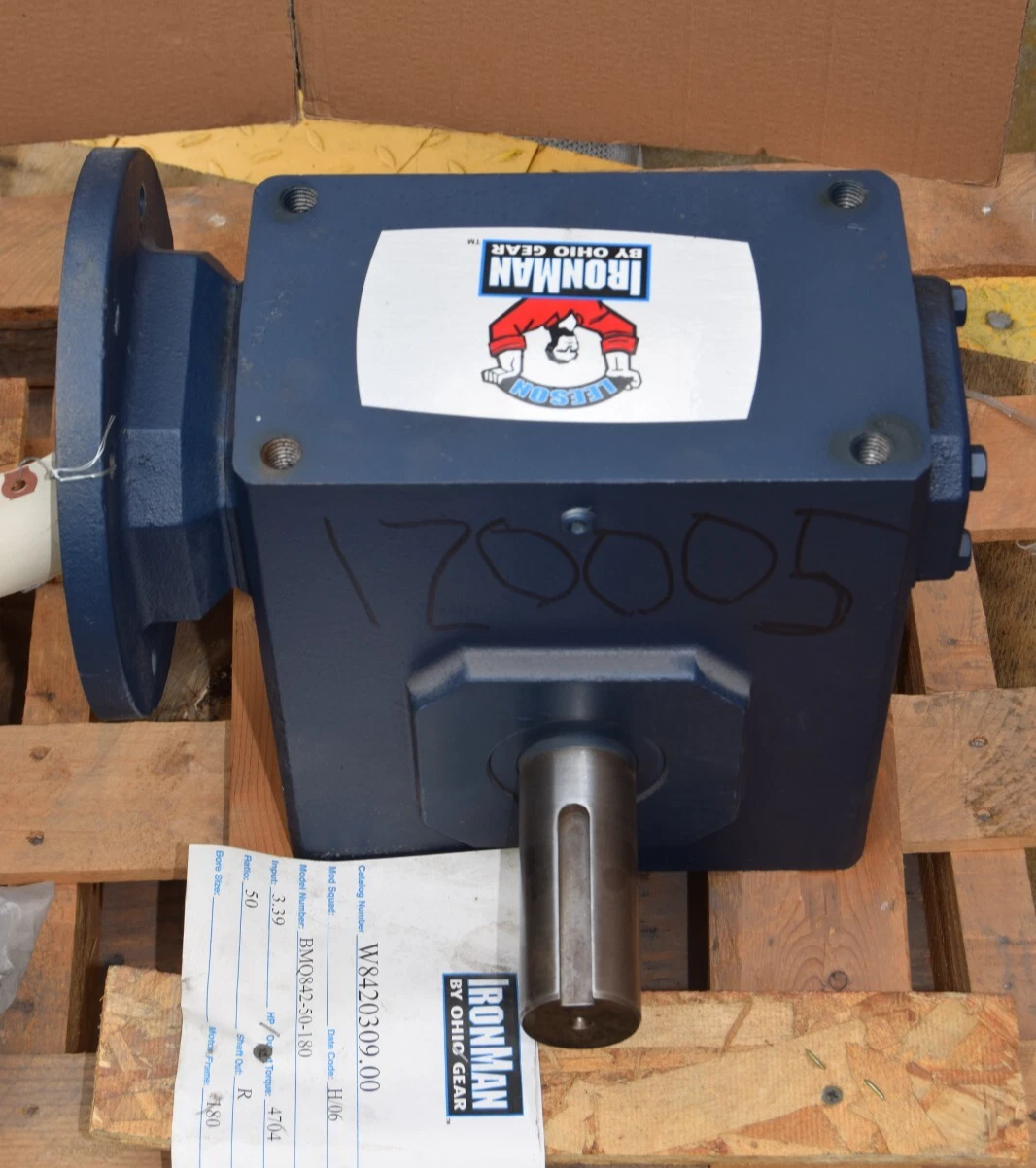 IronMan Ohio Gear Gear Box Speed Reducer W8420309.00 BMQ842-50-180 50:1 R NOS