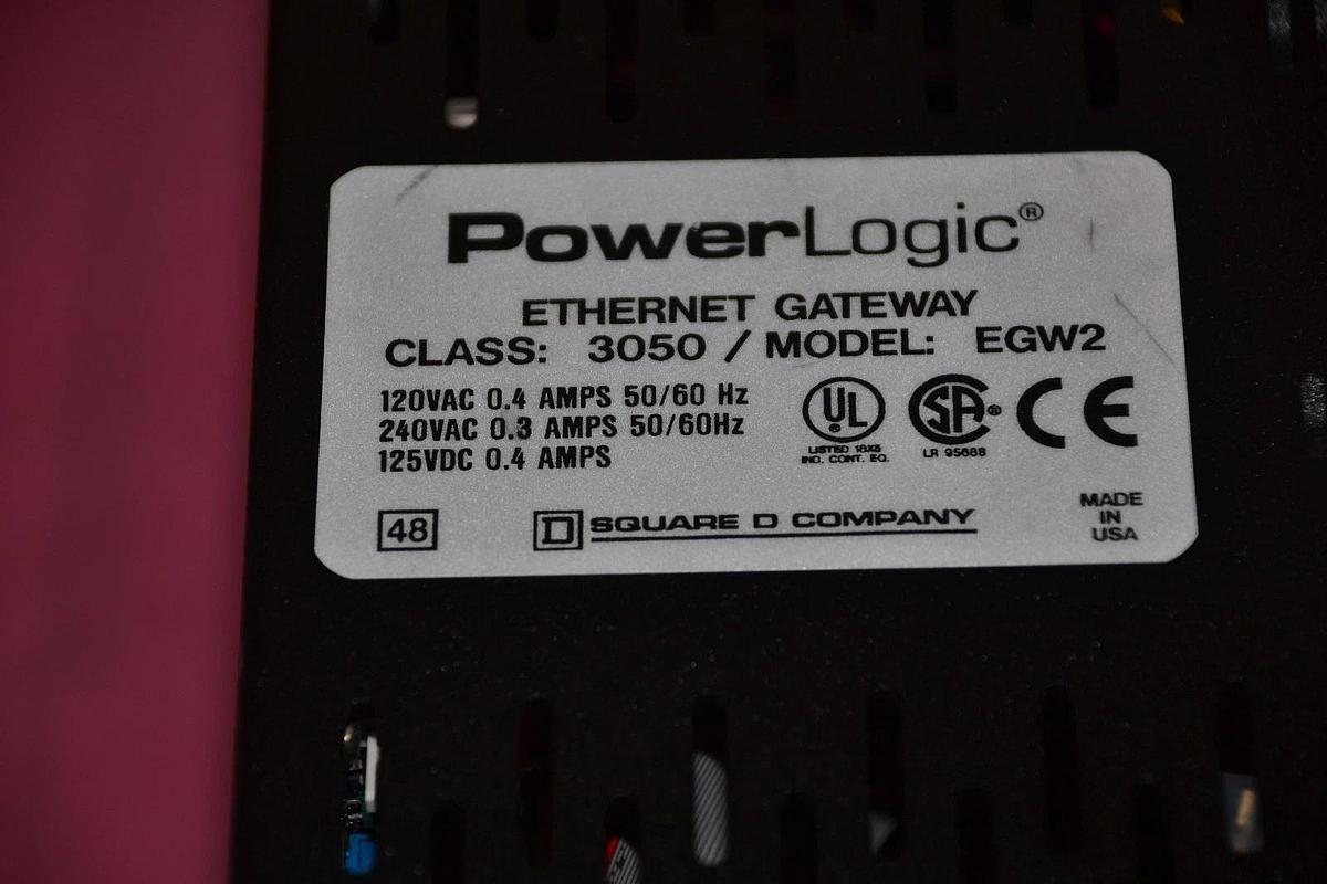 Used SQUARE D POWER LOGIC ETHERNET GATEWAY 3050 EGW2 3050EGW2 63230-210-100