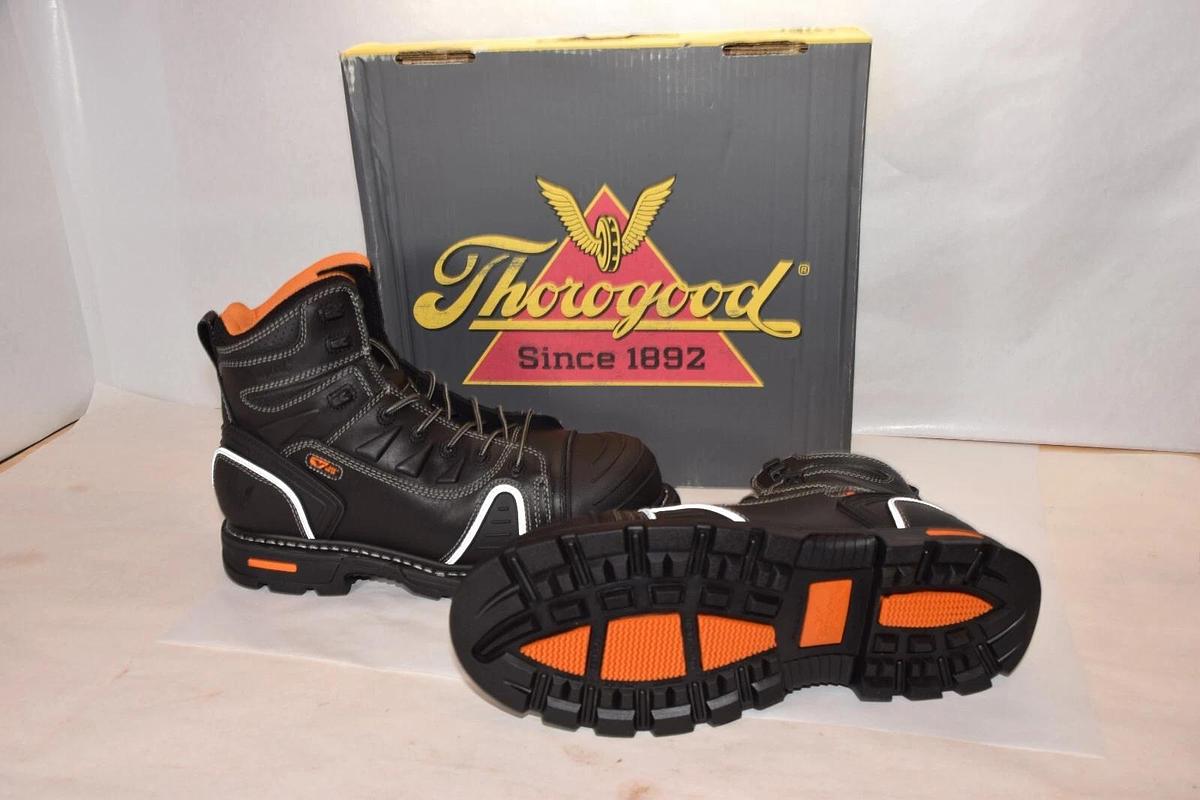 THOROGOOD 804-6444 Men 14 M 6" Lace-To-Toe Composite Safety Toe Gen-Flex2, Black