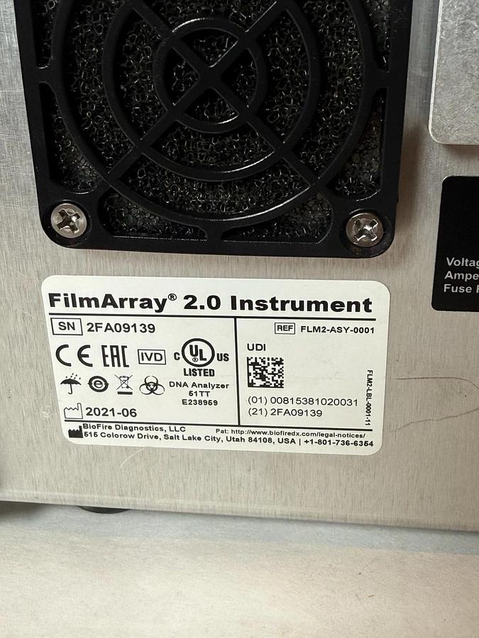 Used BioFire FilmArray 2.0 FLM2-ASY-000 Instrument Multiplex PCR System