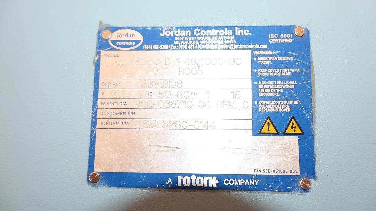 Refurbished Jordan Controls Rotary Actuator SM-5260-D-1-48/1000-90 S001 R005 SM-5260-0144