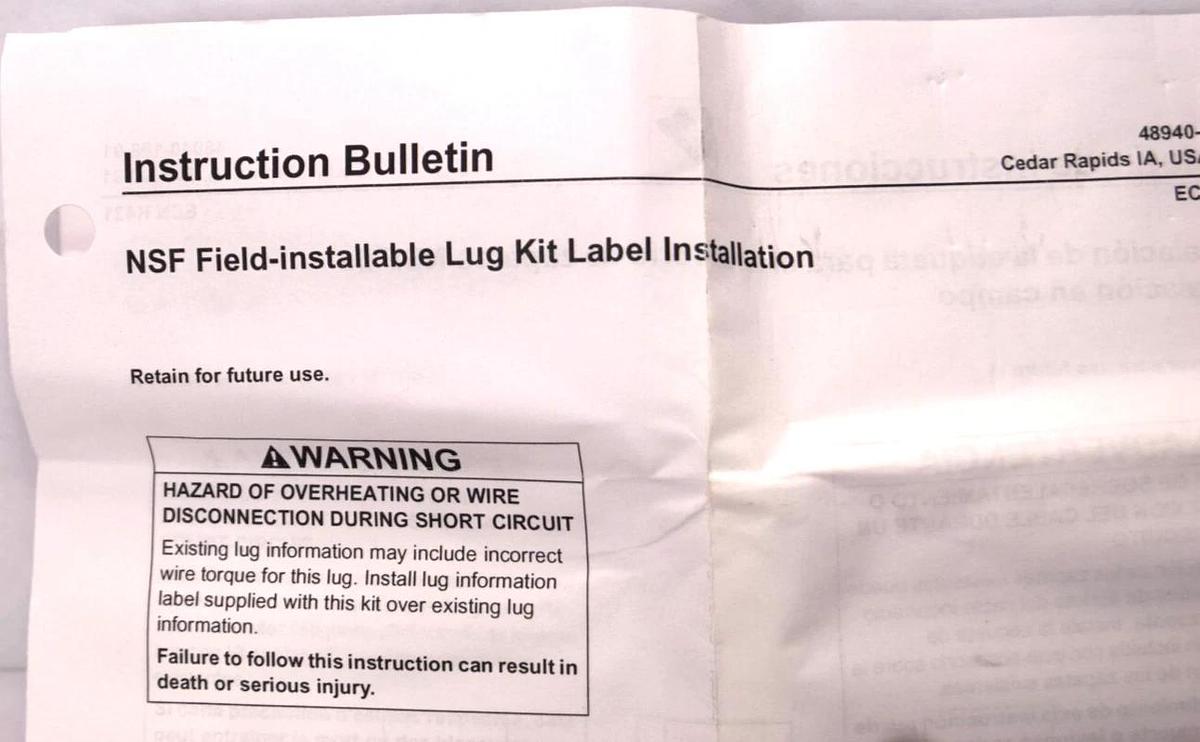 MERLIN GERIN 37486 Circuit Breaker Lug Kit Connector (NOS)