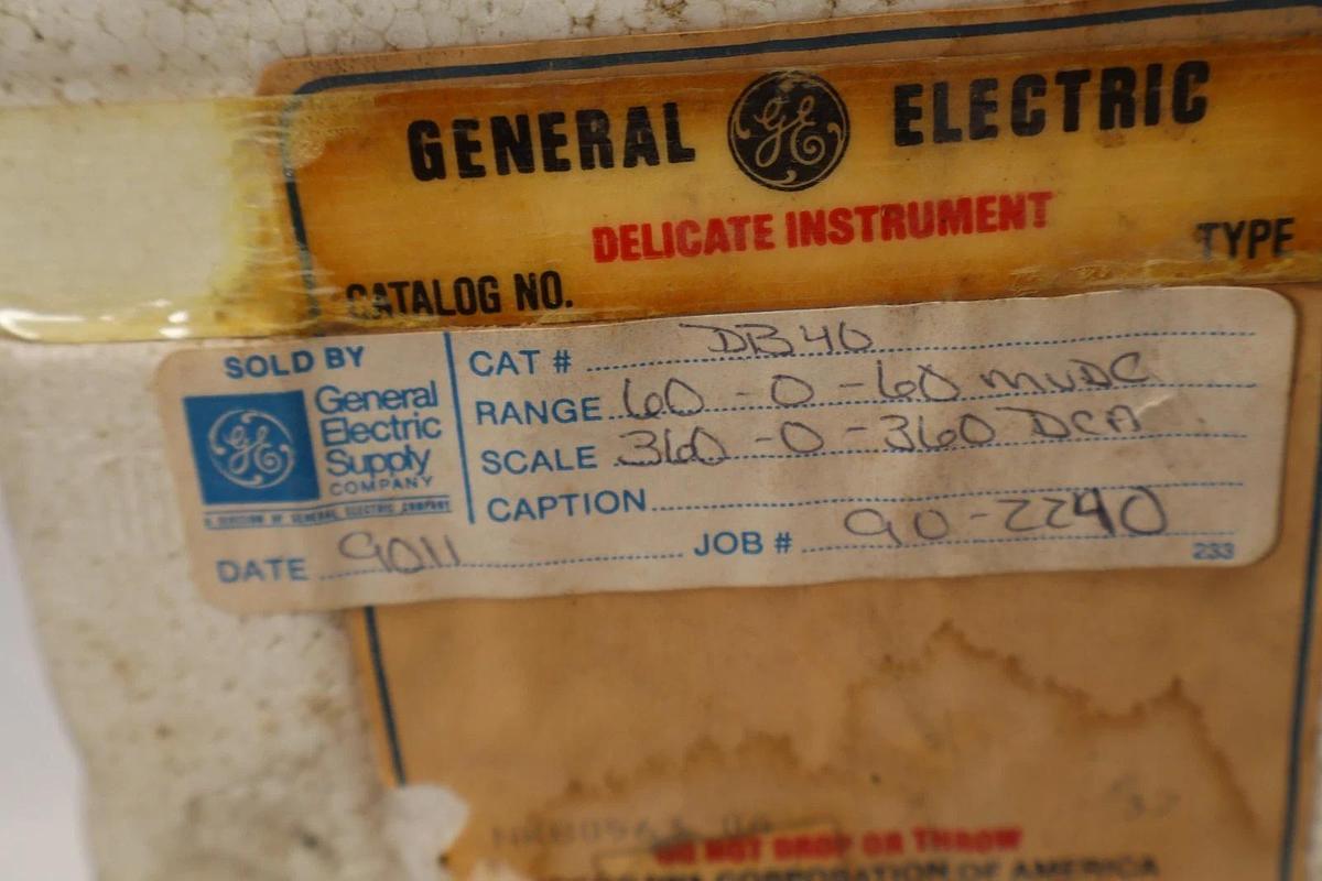 General Electric DC Ammeter 0-360 DCA DB40 , 103121ABZZ (New)