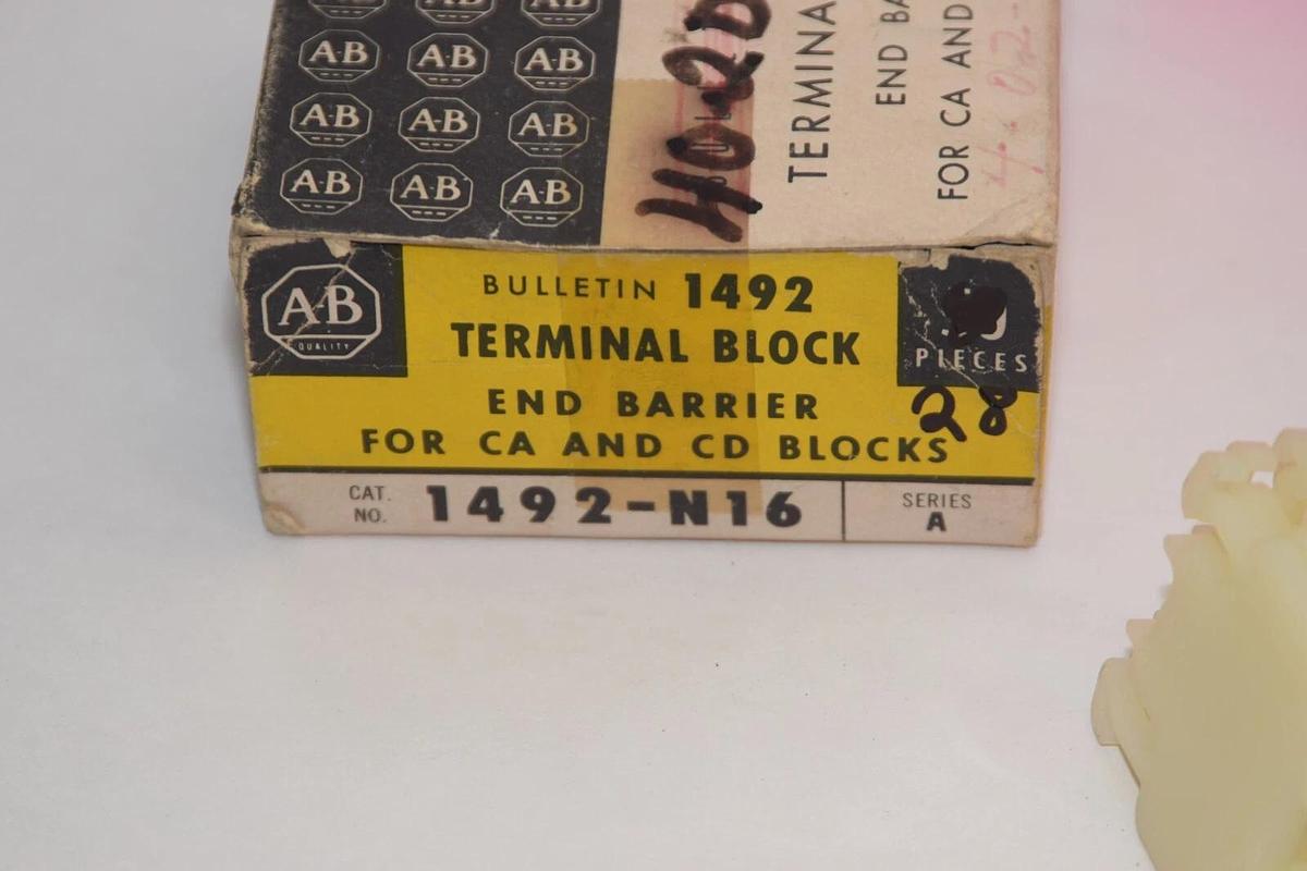 (NEW - Box of 28) ALLEN BRADLEY 1492-N16 End Barrier For CA and CD Blocks