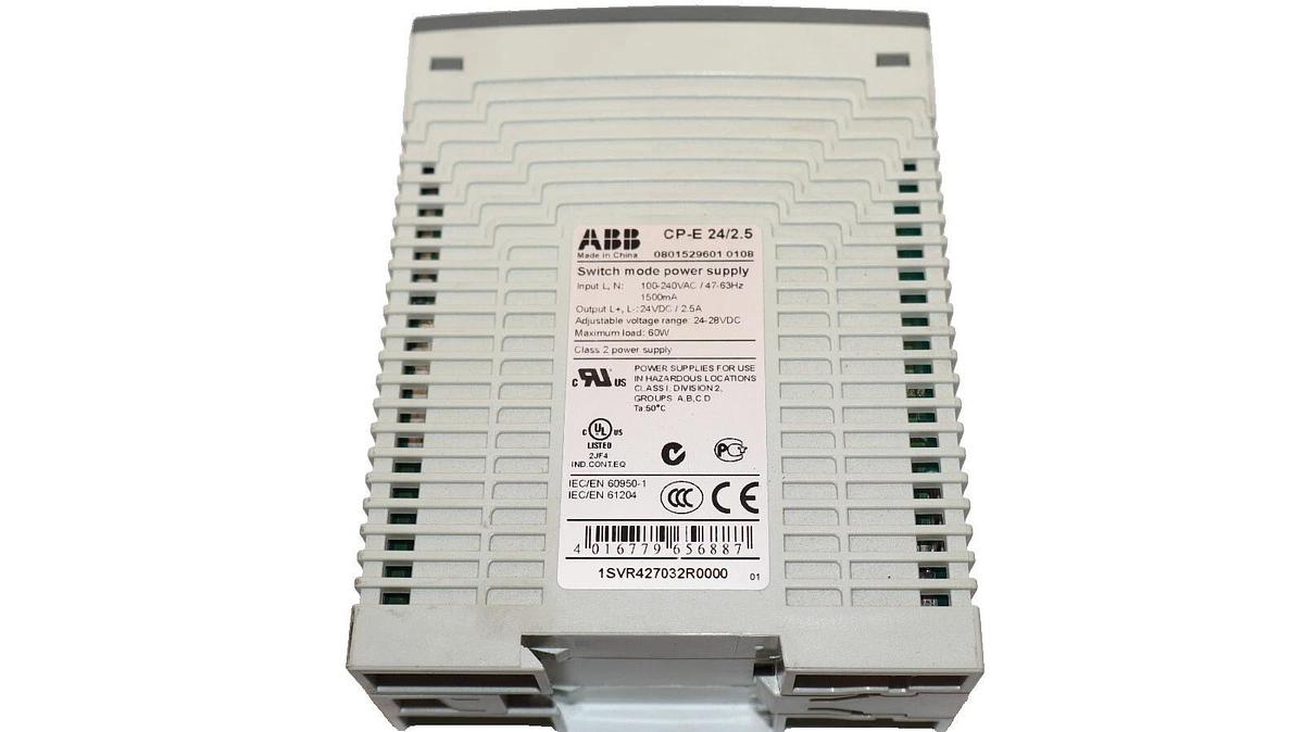 Used ABB  CP-E 24/2.5 , CPE24/2.5 100-240Vac 1500mA Class 2 Power Supply Module
