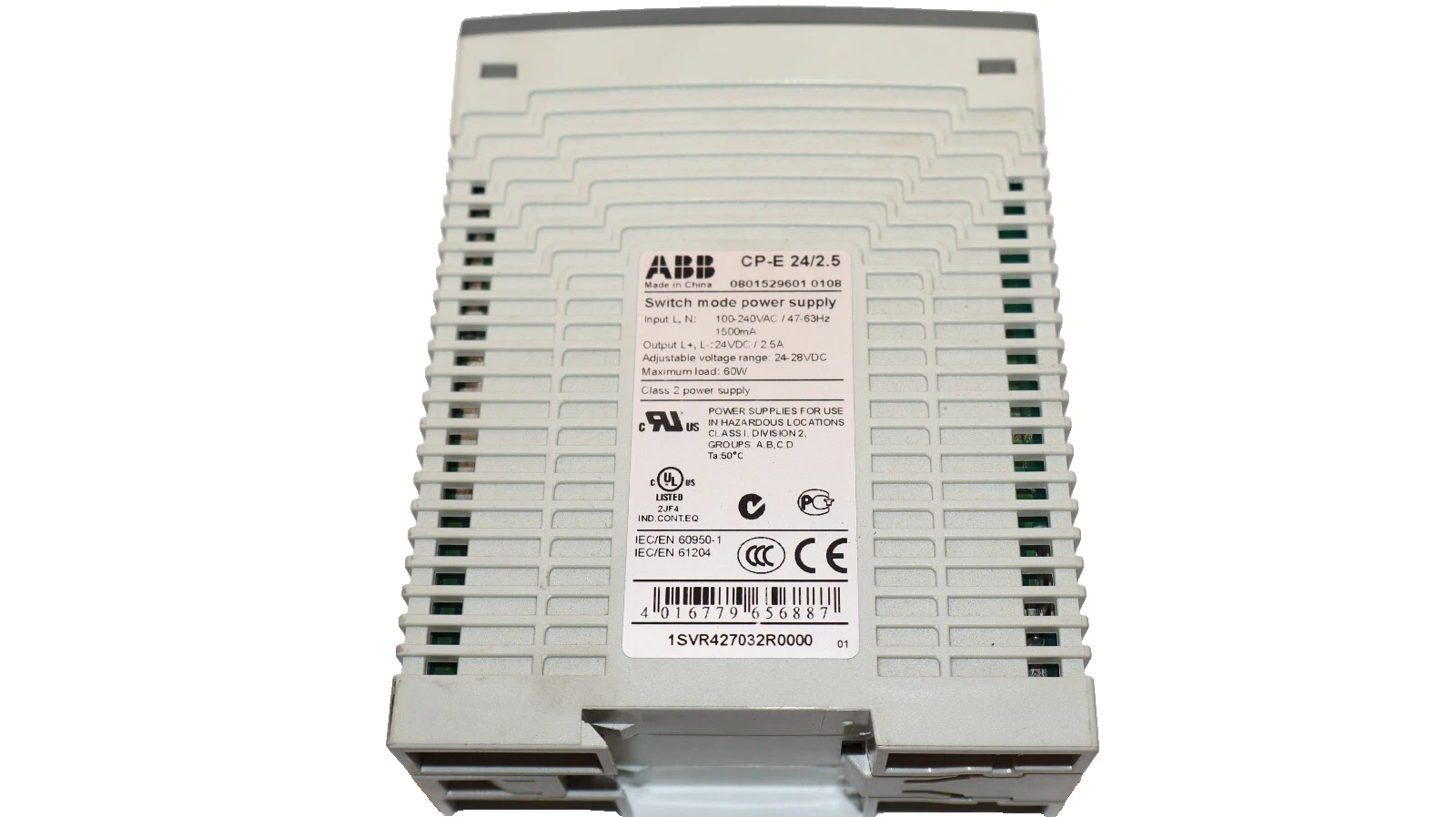 Used ABB CP-E 24/2.5 , CPE24/2.5 100-240Vac 1500mA Class 2 Power Supply Module