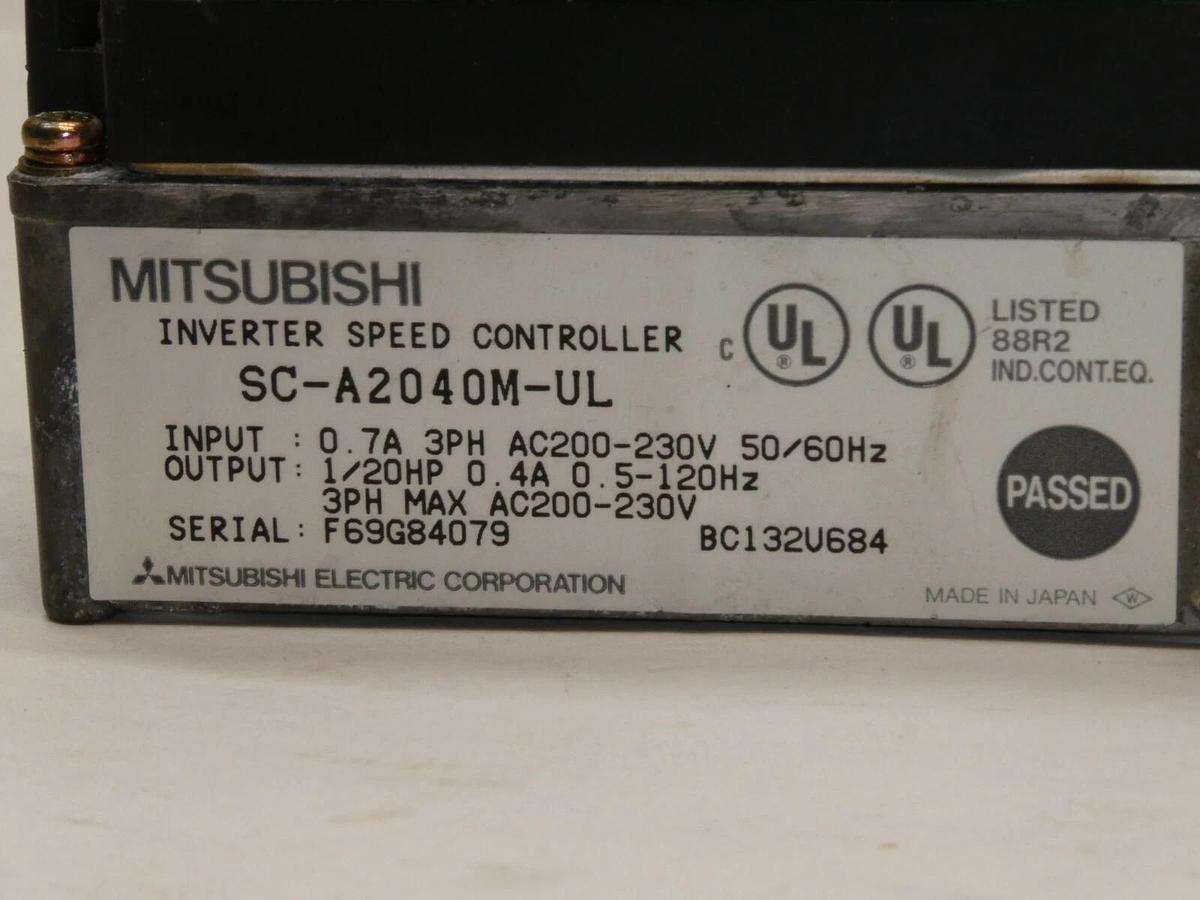 NEW- MITSUBISHI SC-A2040M-UL 0.7A 3Ph 200-230V 1/20Hp Inverter Speed Controller