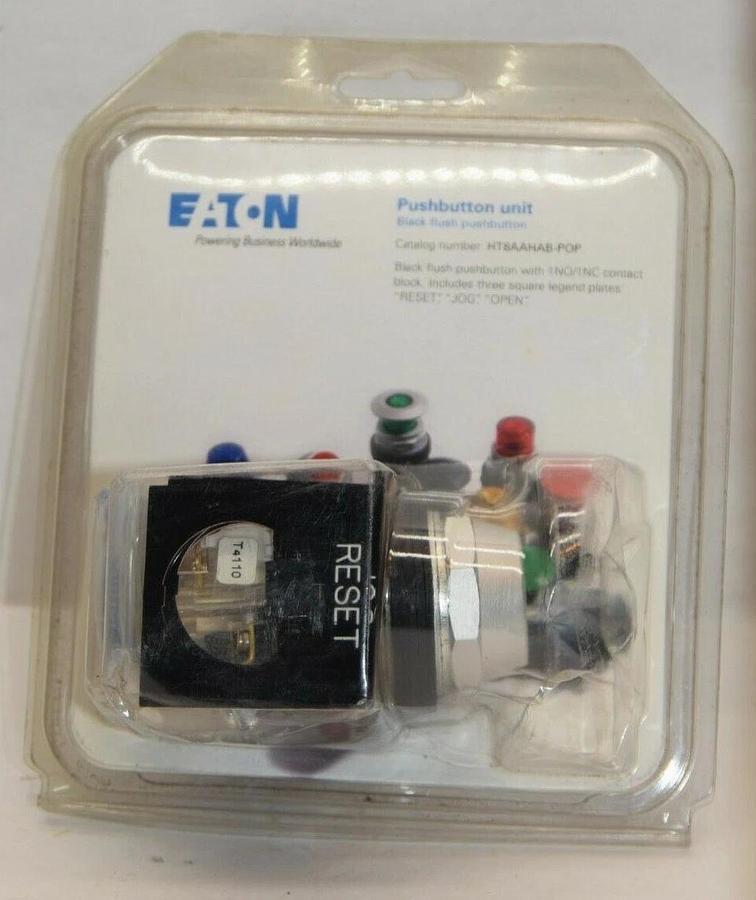 (NEW) EATON CULTER HAMMER HT8AAHAB-POP HT8AAHAB-P0P Flush Black Pushbutton Unit