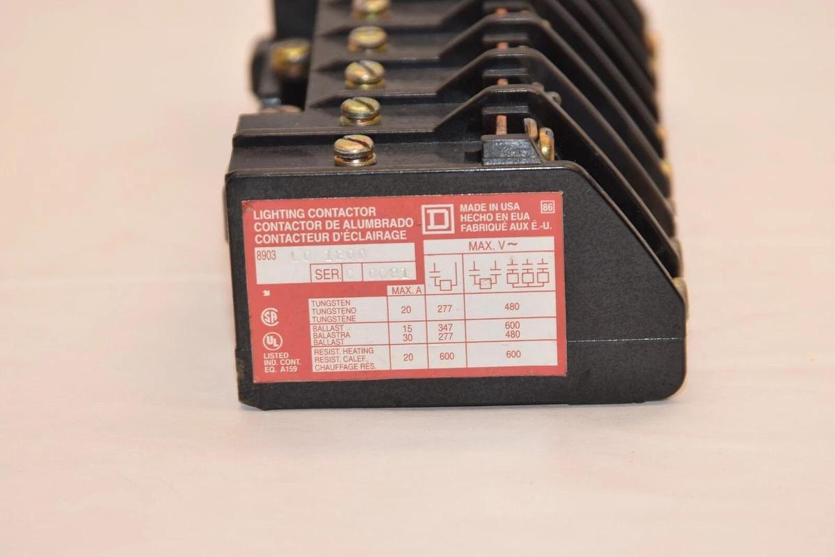 Used SQUARE D 8903 L0 1200 20A Series C Lighting Contactor *Base Only*