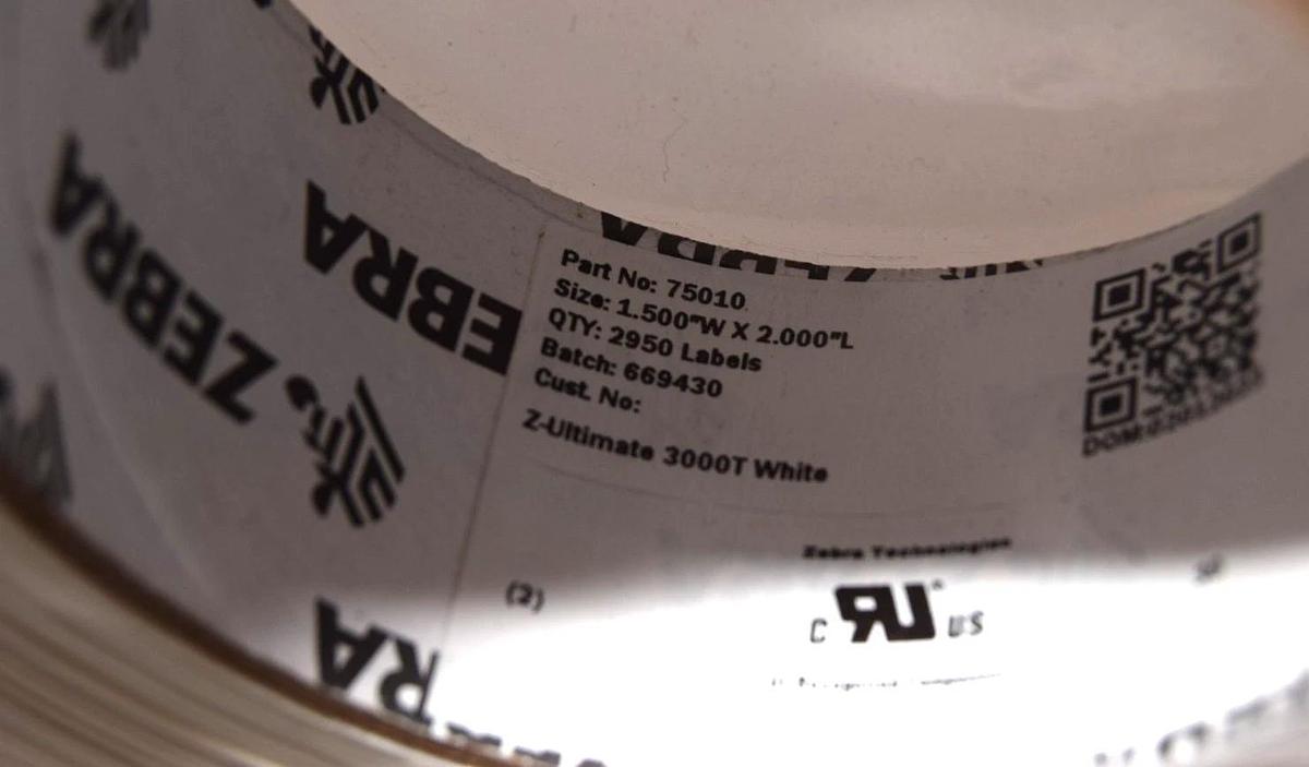 Zebra 75010 , 1.500" W x 2.000" L , Z Ultimate 3000T White Labels