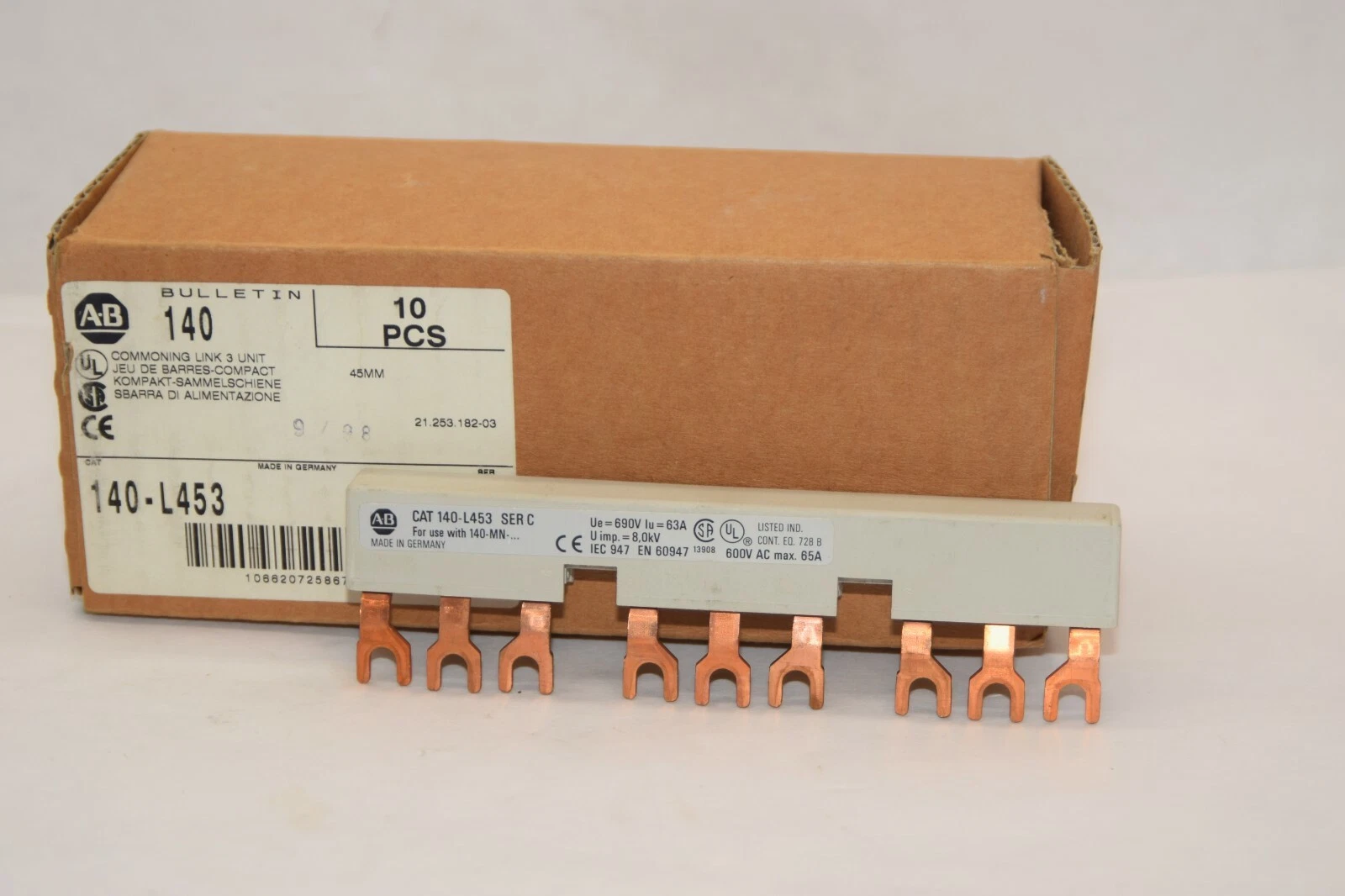 (NEW) ALLEN BRADLEY 140-L453 140L453 Ser C  Commoning Terminal Link