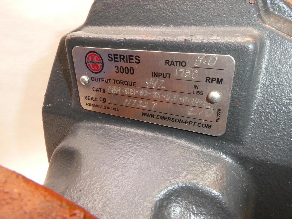 (NEW) US GEARMOTORS CBN-3101-B5-B5-5.0-U-140TC L10 Ser. 3000 5:1 Gearbox