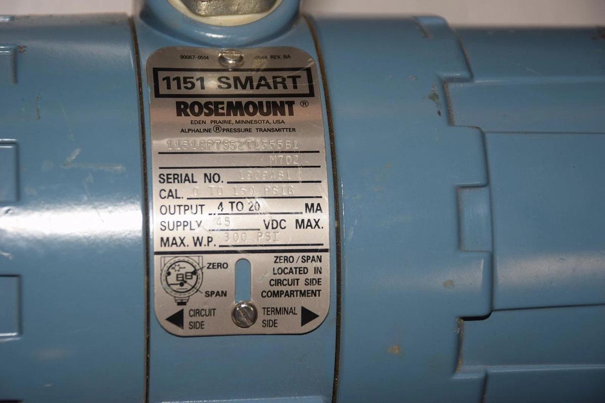 Used ROSEMOUNT FISHER 1151 Smart Transmitter 1151GP7S52T1355B1 01151-0934-0204