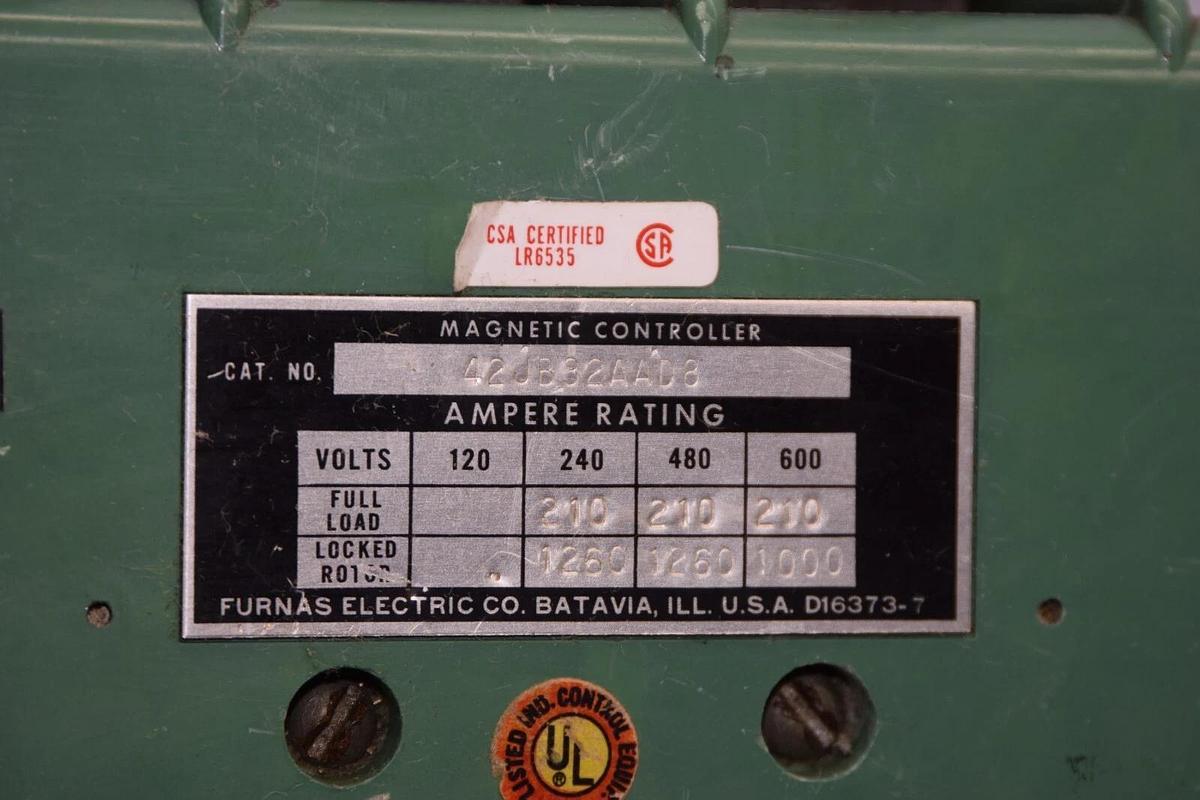 Used FURNAS 42JB32AAD8 Motor Starter 600V Coil With D71628-31 Dual Voltage Coil