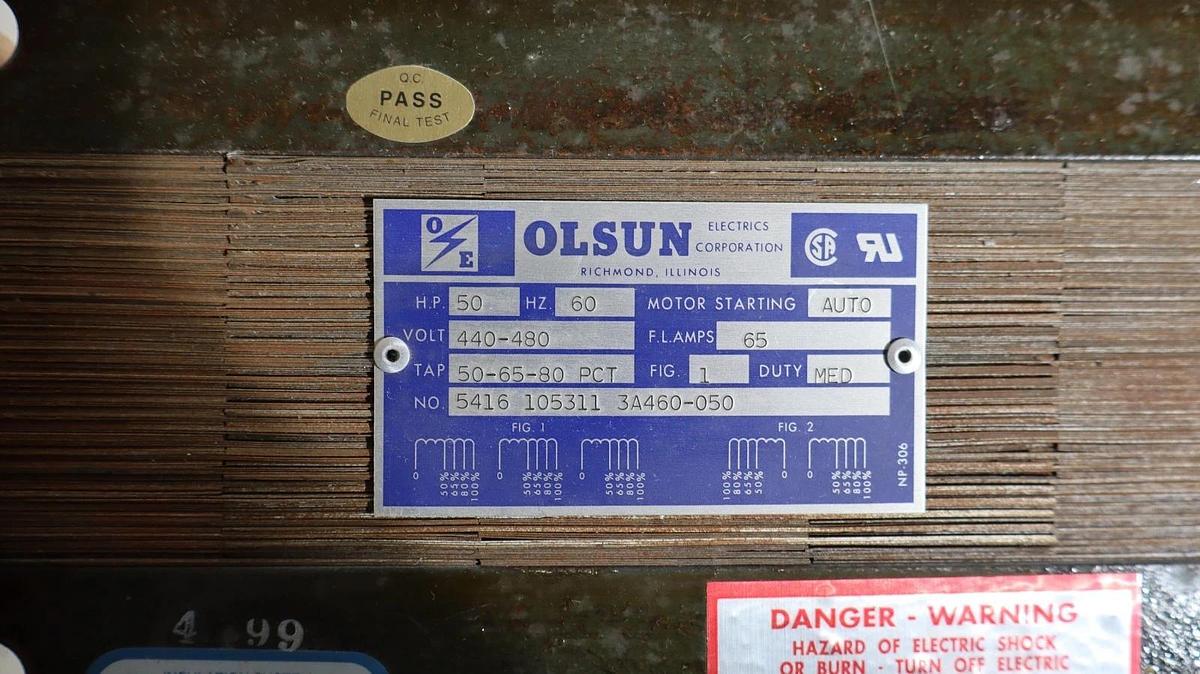 Olsun Electrics OE Transformer 50hp 440/480v 54161053113A460-050 50-65-80PCT 65A