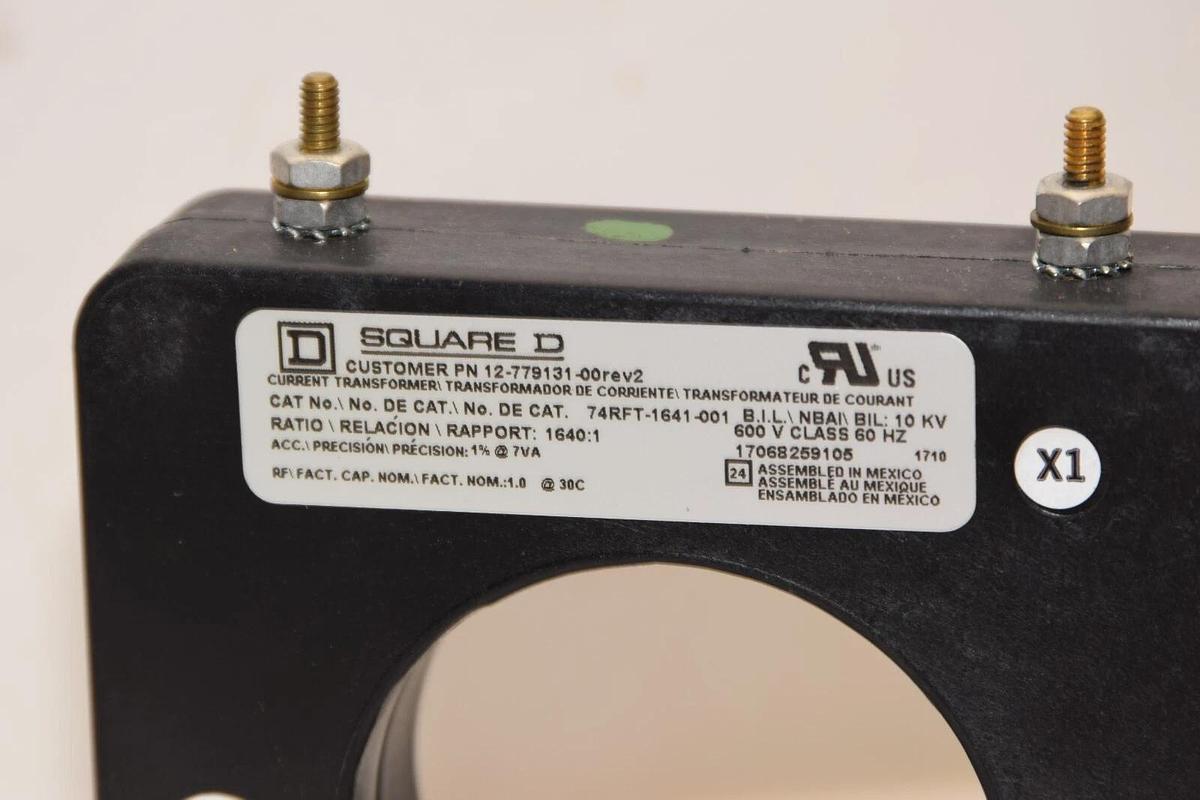 (NEW) SQUARE D 12-779131-00 Rev 2 74RFT-1641-001 1640:1 Current Transformer