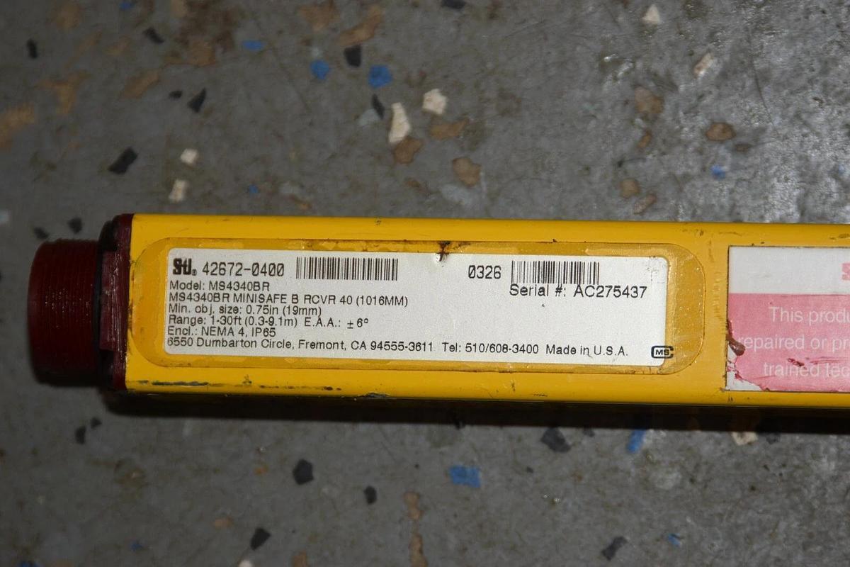 Used STI Light Curtain Receiver MS4340BR 42672-0400 1-30' Range MiniSafe MS4300