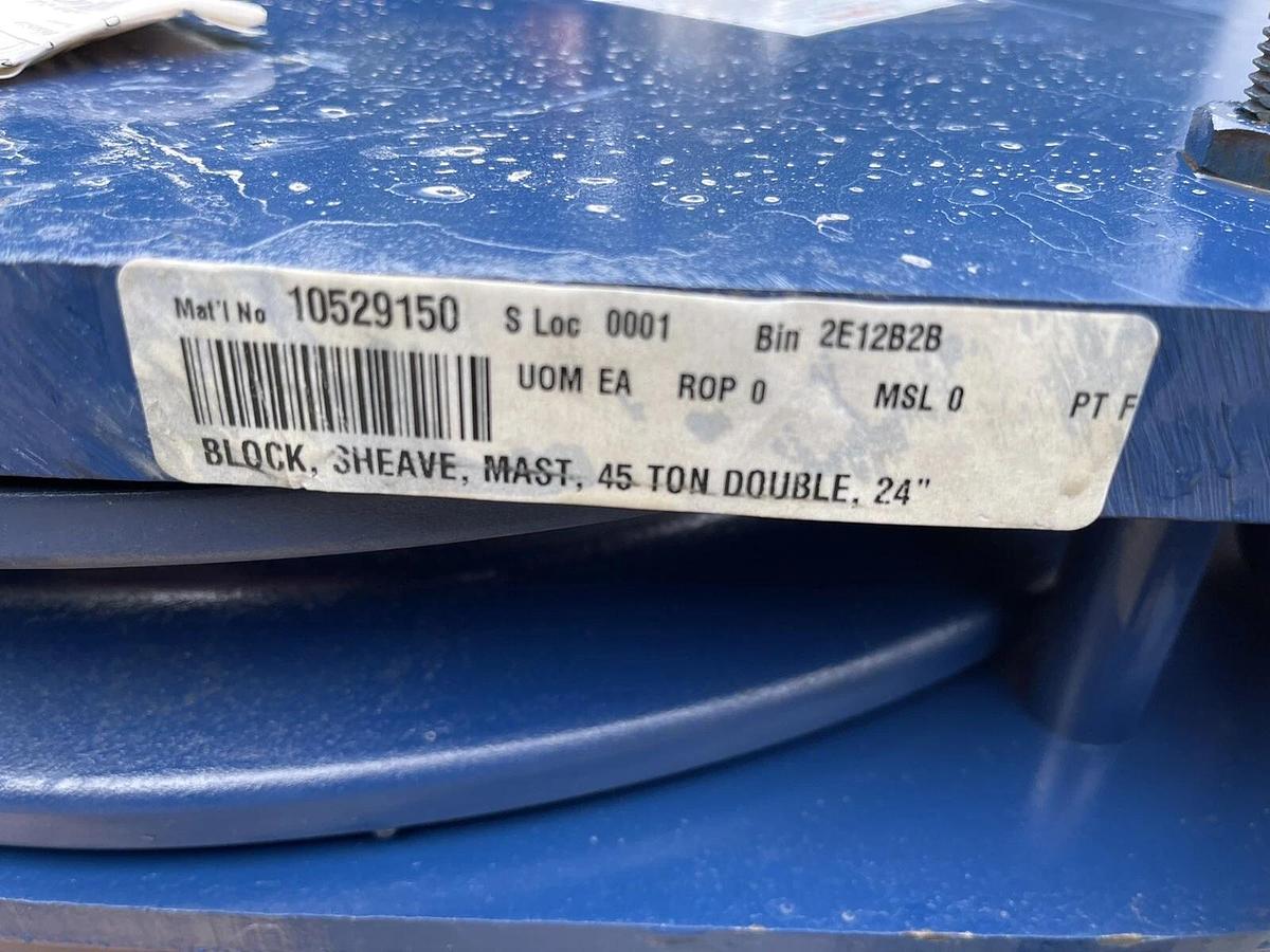 New, Mckissick 45 ton 680 Block Sheave Mast for Hook Capacity 45 Tons 24" Double