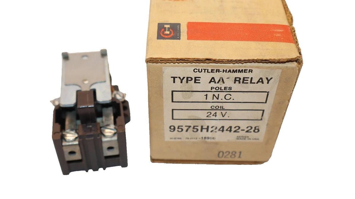 Cutler Hammer Type AA Relay 1P 24V Coil , 9575H2442-28 (New)