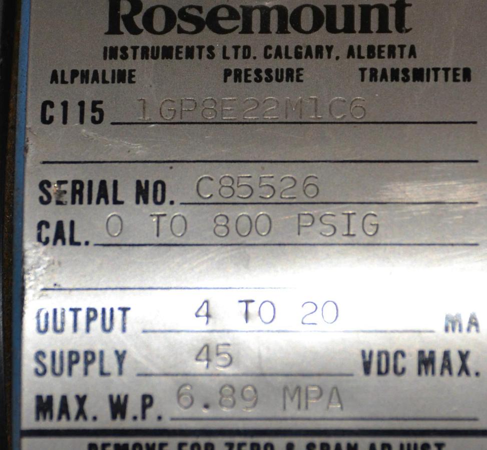 Used FISHER ROSEMOUNT TRANSMITTER C1151GP8E22M1C6 C115 1GP8E22M1C6