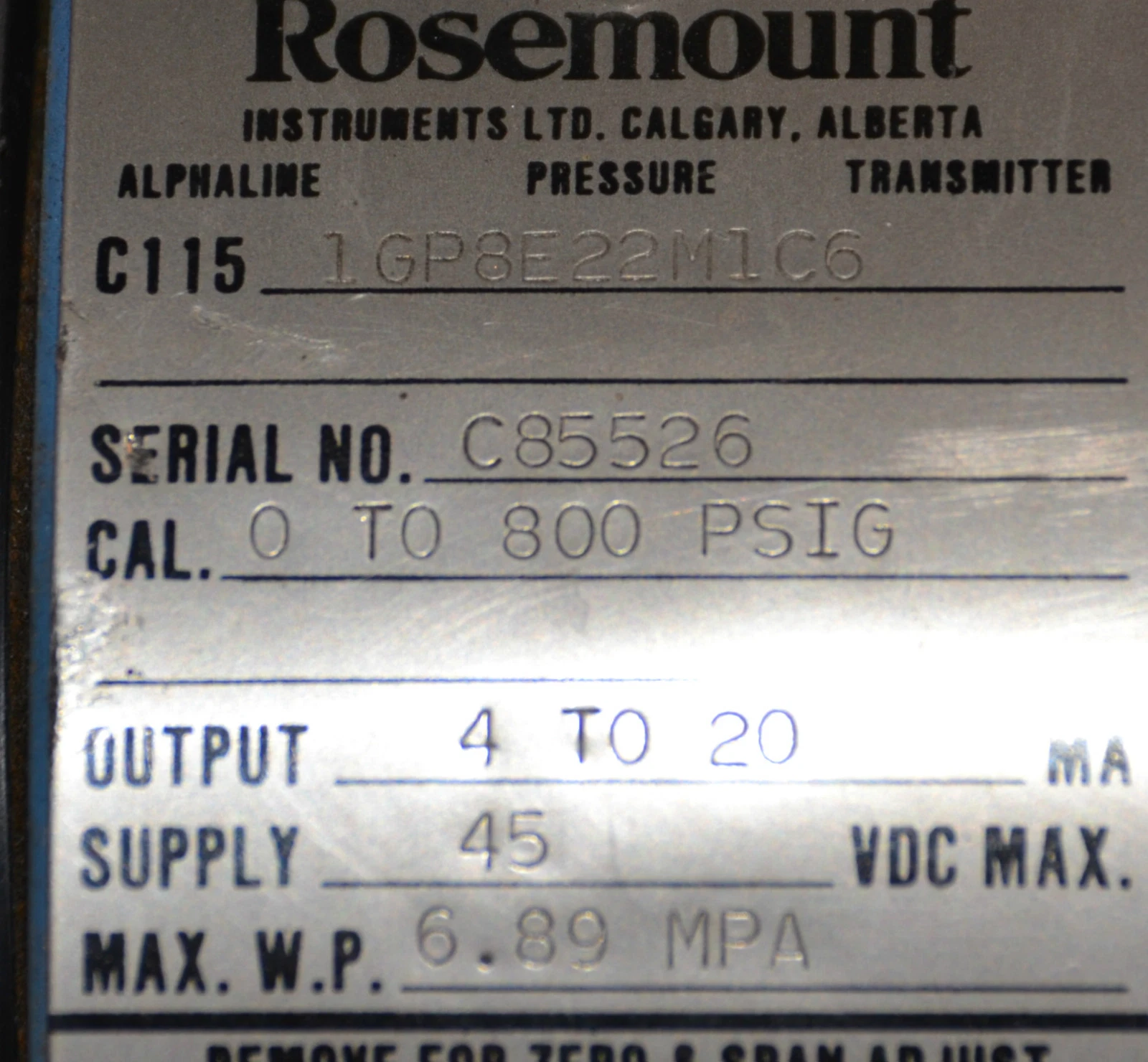 Used FISHER ROSEMOUNT TRANSMITTER C1151GP8E22M1C6 C115 1GP8E22M1C6