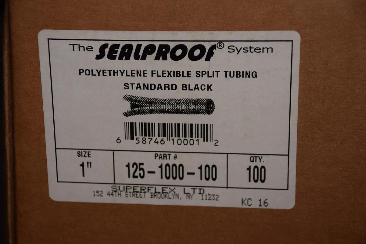 Used Sealproof 1" 100 Ft. Split Wire Loom Conduit  Polyethylene Tubing 125-1000-100
