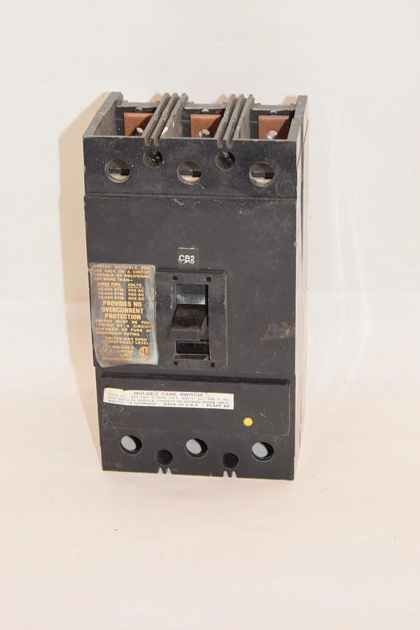 Used SQUARE D KAL36250 600V 250A 250 Amp Under Voltage Trip 24Vdc KAL Series Breaker