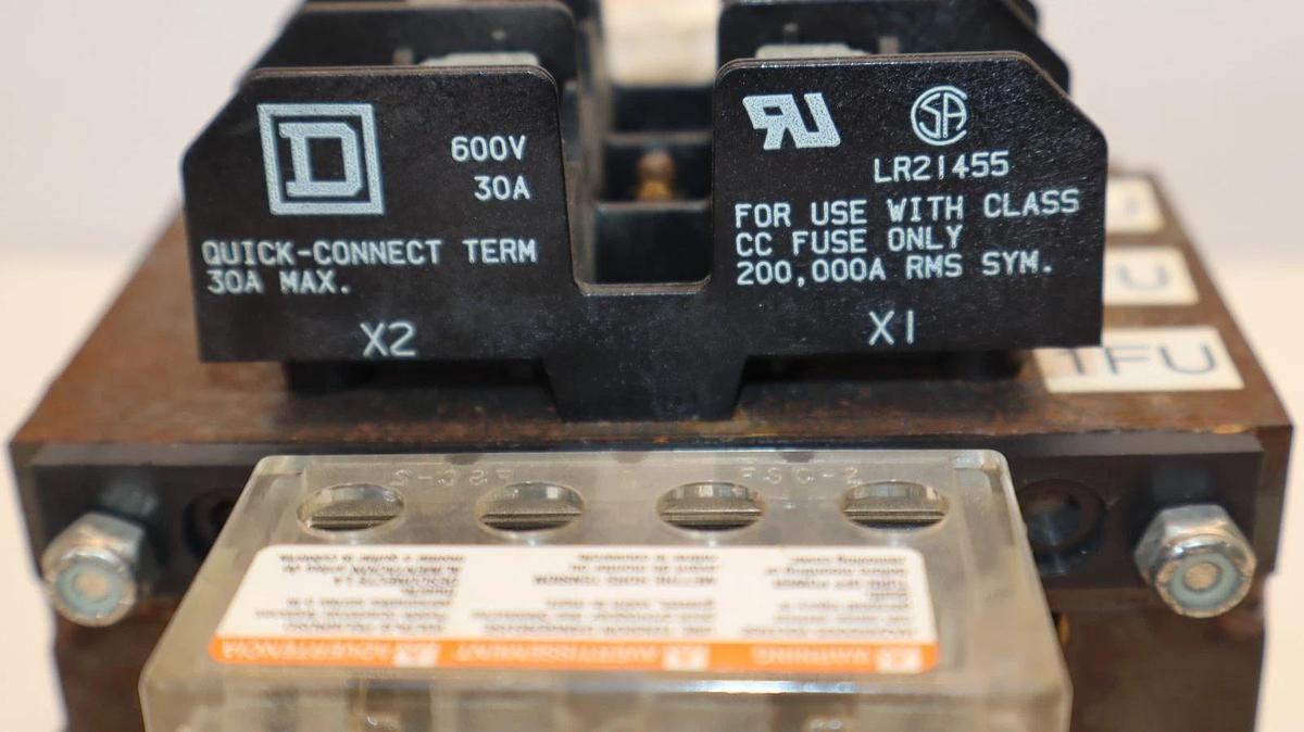 Used Square D Control Transformer 9070TF500D1 .5va .3kva w/ 30A Fuse Holder