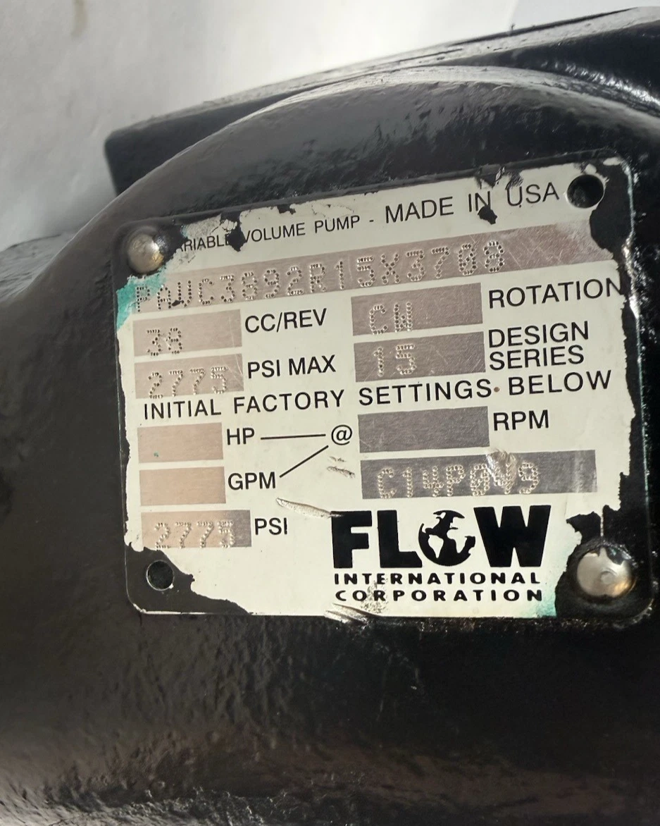 Used Flow Variable Volume Pump PAVC3892R15X3708 38cc 2775psi max Series 15 CW Rot
