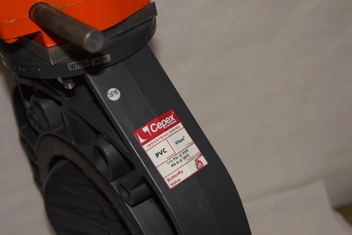 (NEW) CEPEX Hayward CPX16718GB 8" PVC Viton 316 Gear Butterfly Valve