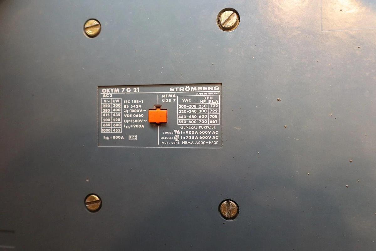 Used STROMBERG OKYM7G21 , OKYM 7 G 21 Nema Size Sz 7 Contactor