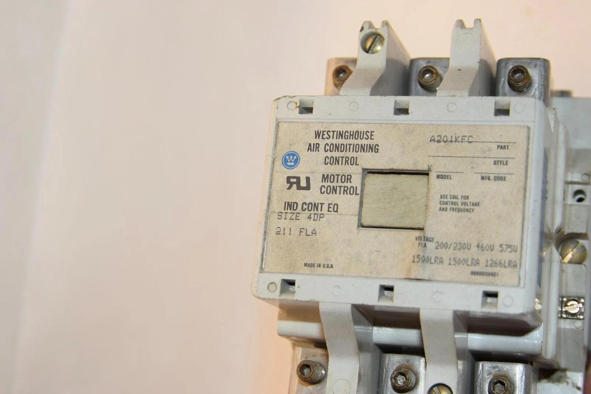 Used WESTINGHOUSE A201KFC Size 4DP 211 FLA Model K 120V, 60Hz Coil Contactor
