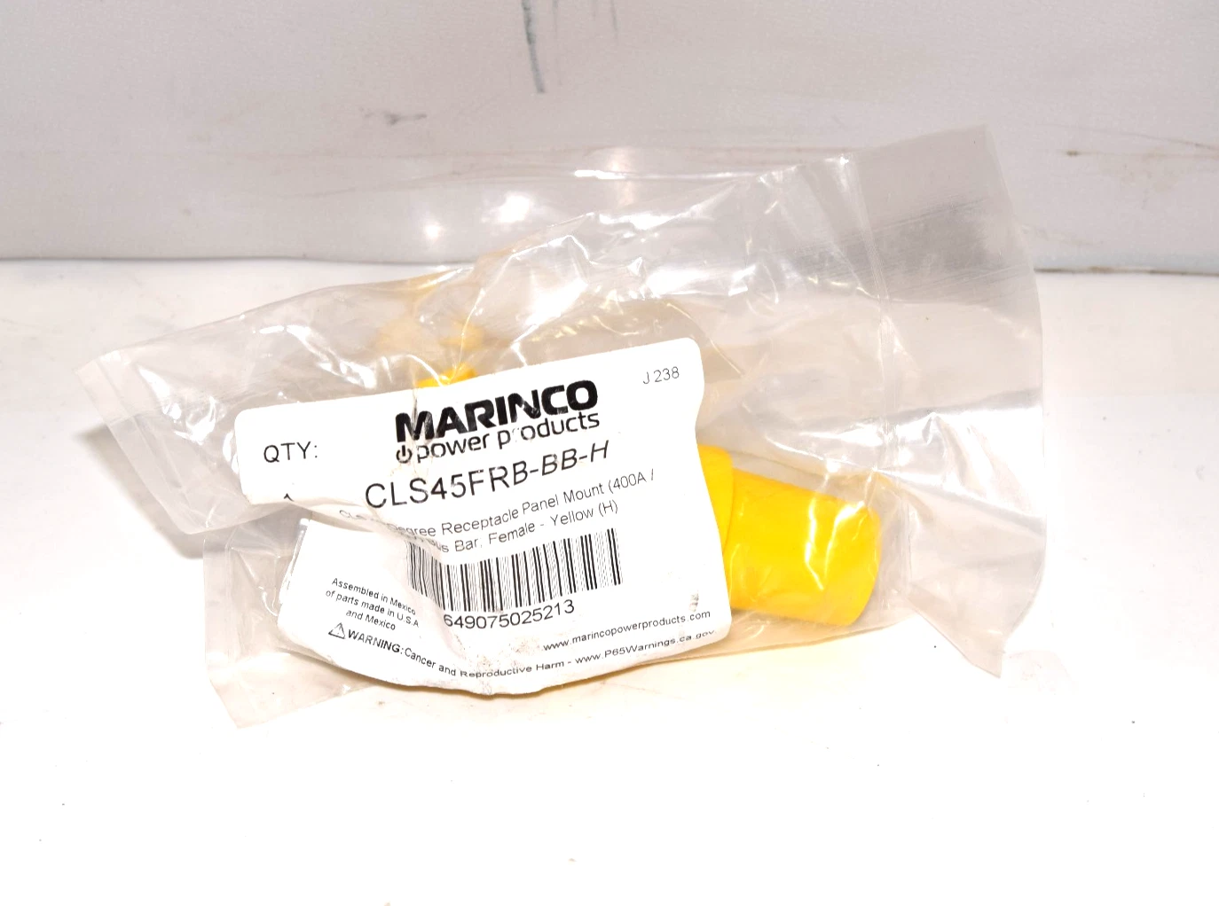 Marinco CLS 45 Degree Receptacle Panel Mount Bus Bar Female CLS45FRB-BB-H (New)