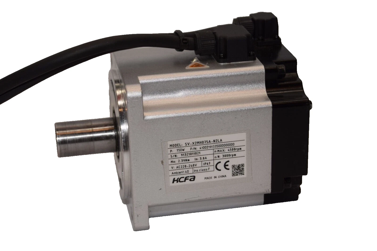 Used HCFA SV-X2MH075A-N2LA 41002191335000000000 750w 3.8A 4500/3000rpm Servo Motor