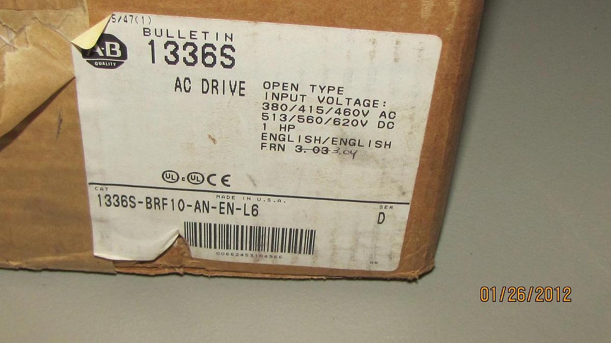 Used Allen Bradley AB 1336 Plus Drive 1336S-BRF10-AN-EN-L6 1336SBRF10ANENL6 D 1hp NEW