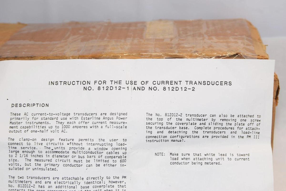 (NEW) ESTERLINE ANGUS 812D12-2 600V Current Transducer