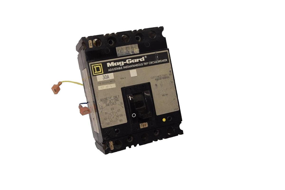 Used SQUARE D FAF3603013M1212 30A 30 Amp 3P 600Vac Circuit Breaker