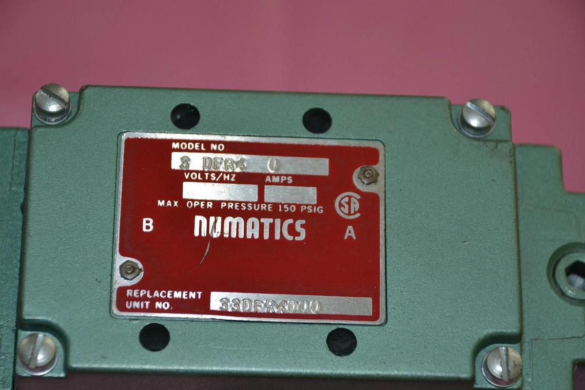 Used NUMATICS VALVE 3DFR40 33DFR4000 150 PSI 150PSI
