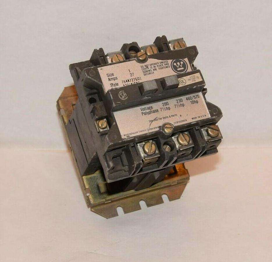 Used WESTINGHOUSE A201K1CAG 27A Size 1 200V 110/120V 50/60Hz Coil Contactor