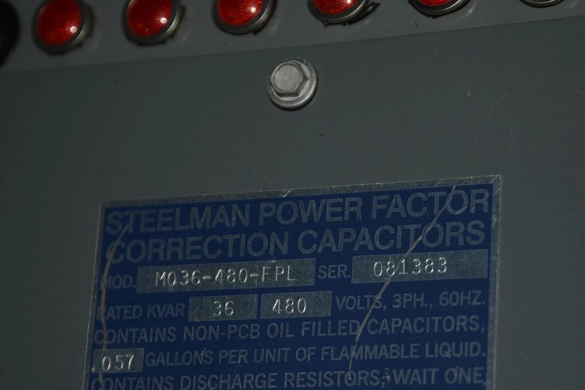 Used Steelman 36-KVA Power Factor Correction Capacitor M036-480-FPL 480V 3PH 480