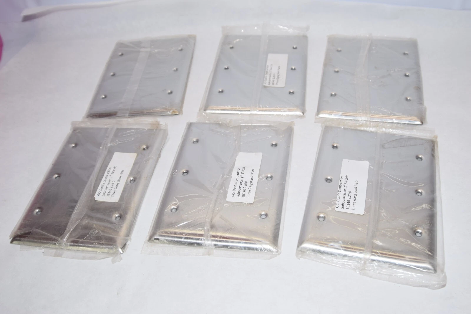 (NEW - Lot of 6) PASS & SEYMOUR SS33 3 Gang Stainless S/S Blank Plate Box Cover