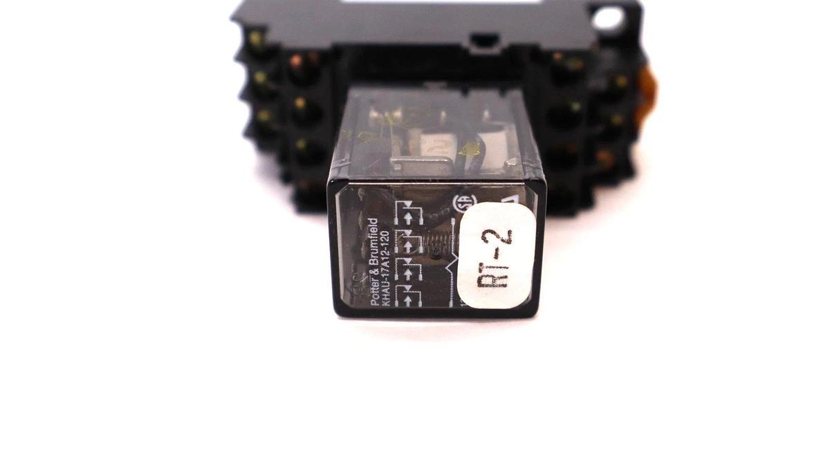 Used POTTER & BRUMFIELD KHAU-17A12-120 , KHAU17A12120 Relay W/ Base 1669W2 5A 250Vac