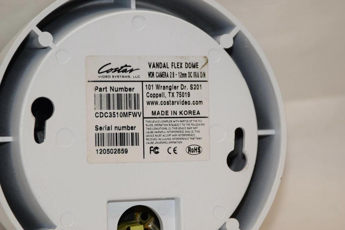 Used COSTAR CDC3510MFWV 2.8-12mm Vandal Flex Dome Security Camera
