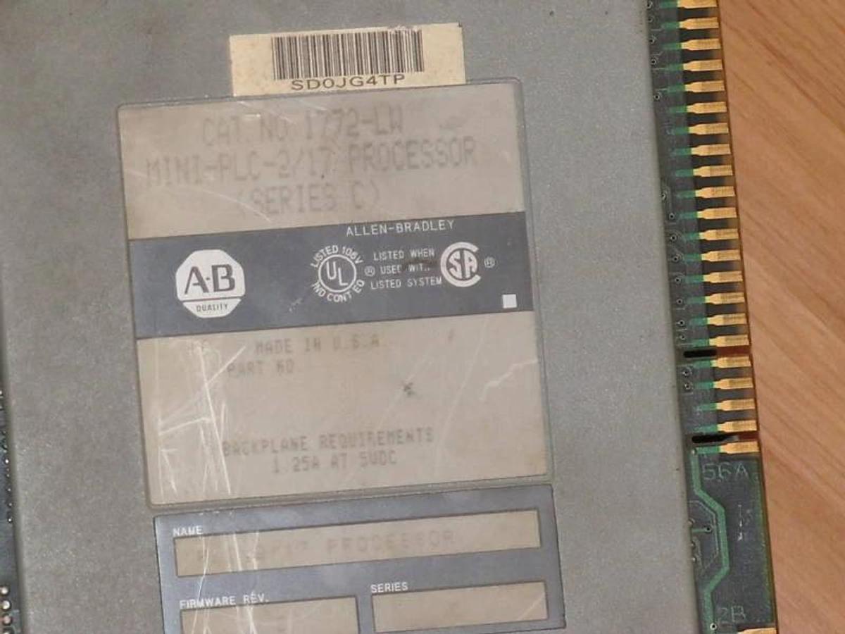 Used AB Allen Bradley 1772-LW PROCESSOR 1772LW ser C MINI-PLC-2/17
