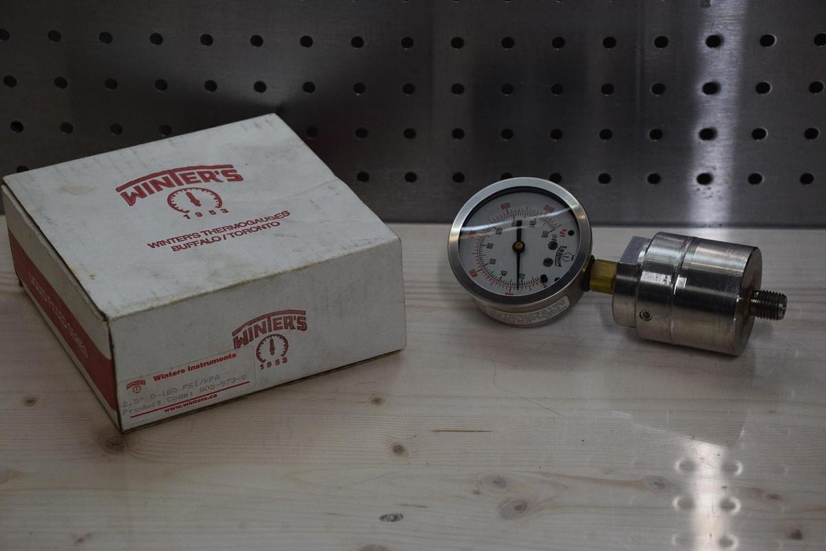 WINTERS INSTRUMENTS 805-973-S 2.5" 0-160psi/kpa PRESSURE GAUGE NEW